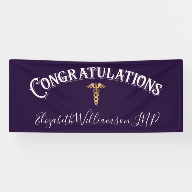Congratulations Nurse Practioner Medical Purple Banner (Horizontal)