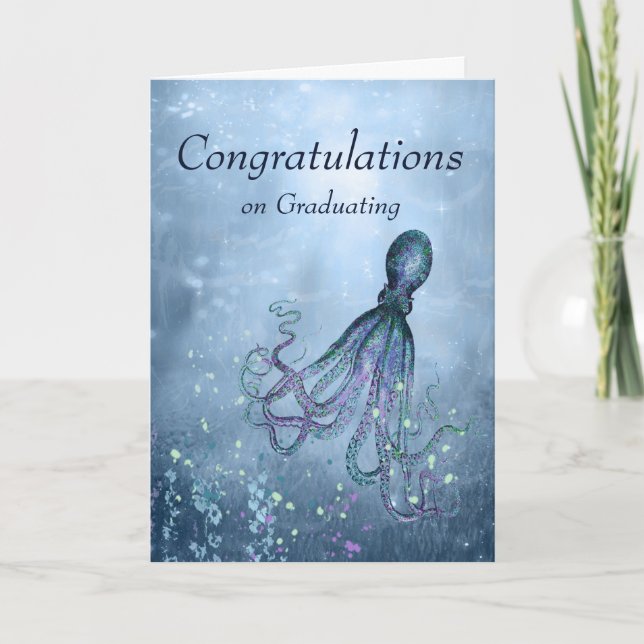 Congratulations Octopus Could Hug You Graduation Card (Front)