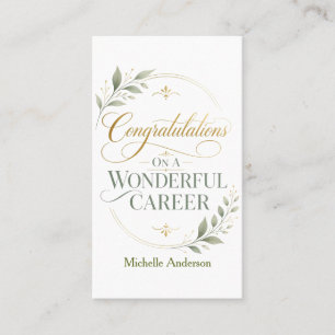 Congratulations On A Remarkable Career Personalize Business Card
