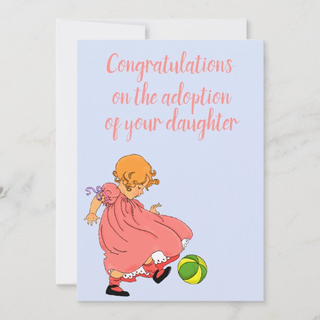 Congratulations on Adoption of a Daughter, Vintage Announcement (Front)