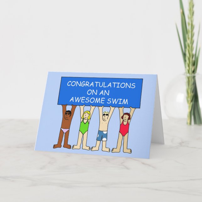 Congratulations on an Awesome Swim Card (Front)
