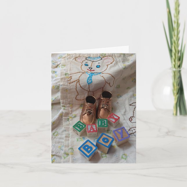 Congratulations on Baby Boy Card (Front)