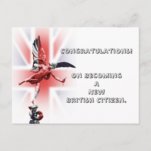Congratulations on becoming a British Citizen! Postcard (Front)