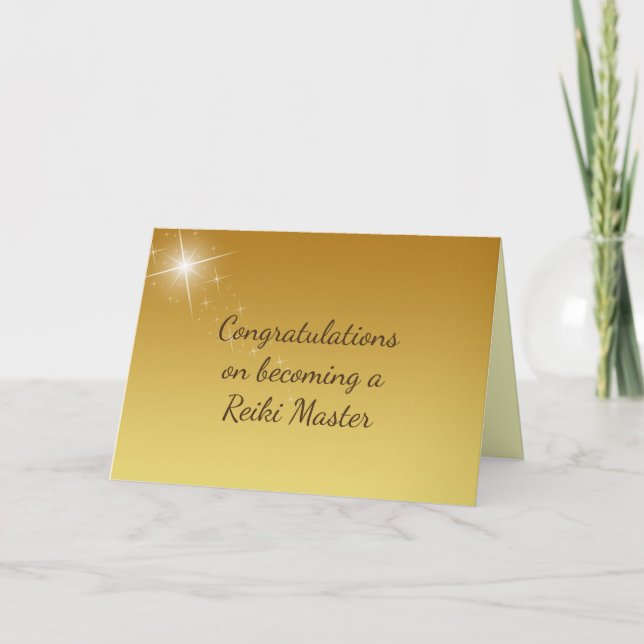 Congratulations on becoming a Reiki Master Card (Front)