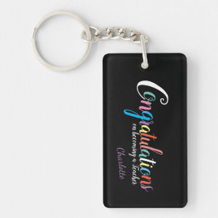 Congratulations on becoming a teacher graduation  keychain