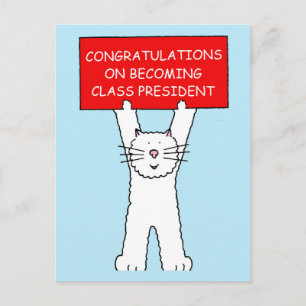 Congratulations on Becoming Class President. Postcard