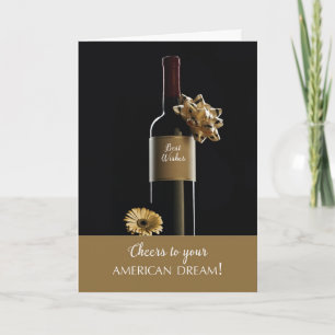 Congratulations on Becoming US Citizen Wine Bottle Card