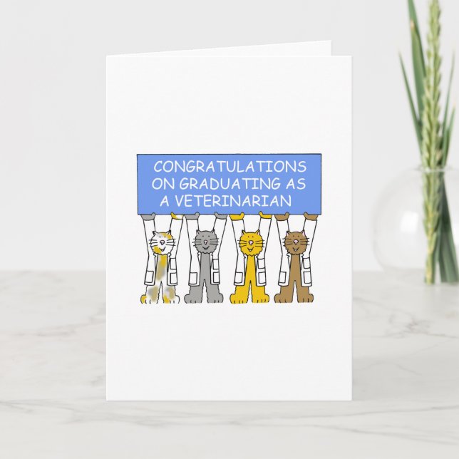 Congratulations on graduating as a veterinarian. card (Front)