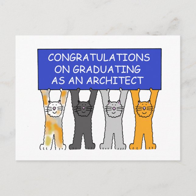 Congratulations on Graduating as an Architect Announcement Postcard (Front)