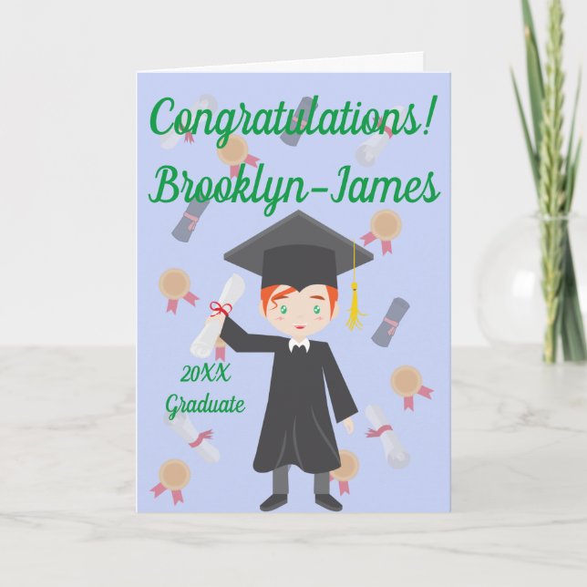 Congratulations on Graduating With Scrolls Card (Front)