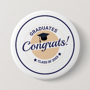 Congratulations on graduation customizable elegant 3 inch round button