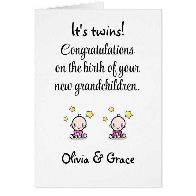 Congratulations On Grandchildren, Twin Girls (Front)