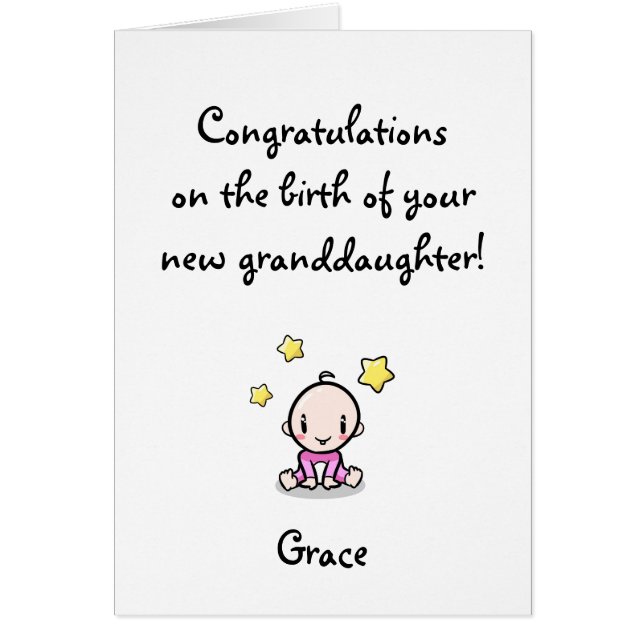 Congratulations On Granddaughter, Grandparents, (Front)