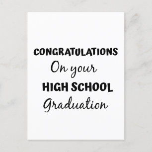 congratulations on high school graduation postcard