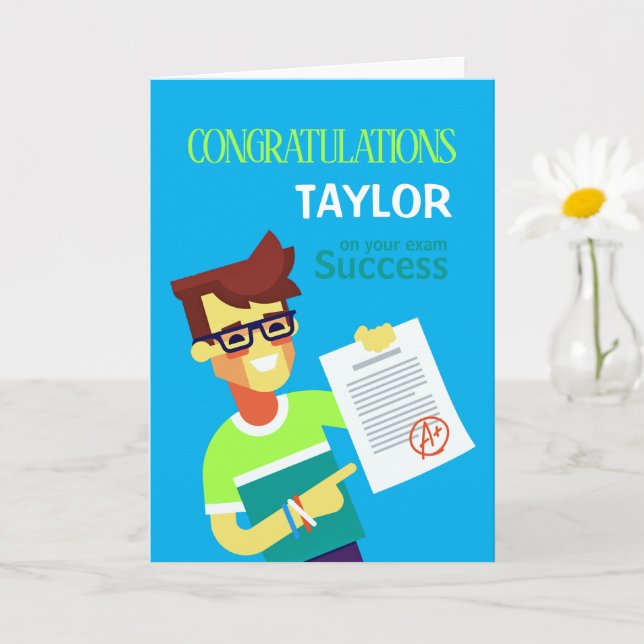 Congratulations on His Exam Success – Customizable Card (Small Plant)