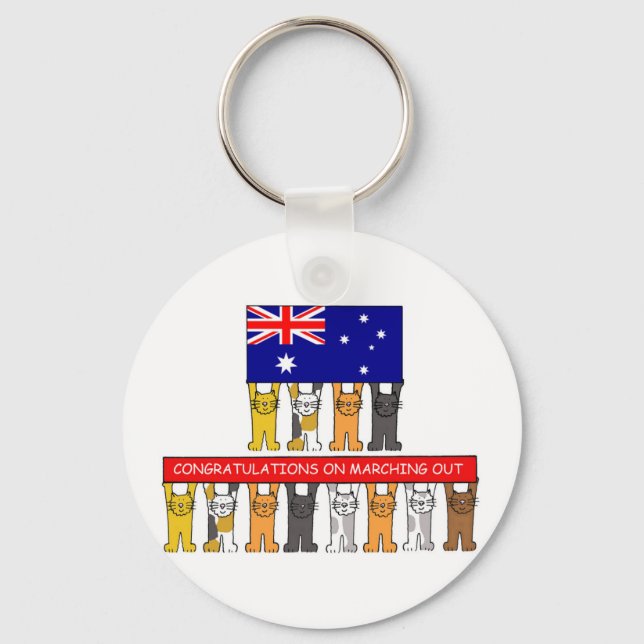 Congratulations on Marching Out, Australia. Keychain (Front)