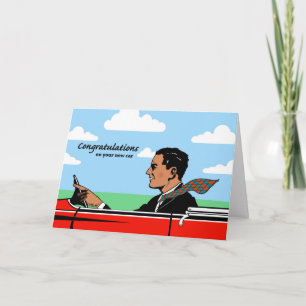 Congratulations on New Car for Dad, Sports Car Card