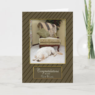 CONGRATULATIONS ON NEW HOME - Dog Sleeping on Rug Card