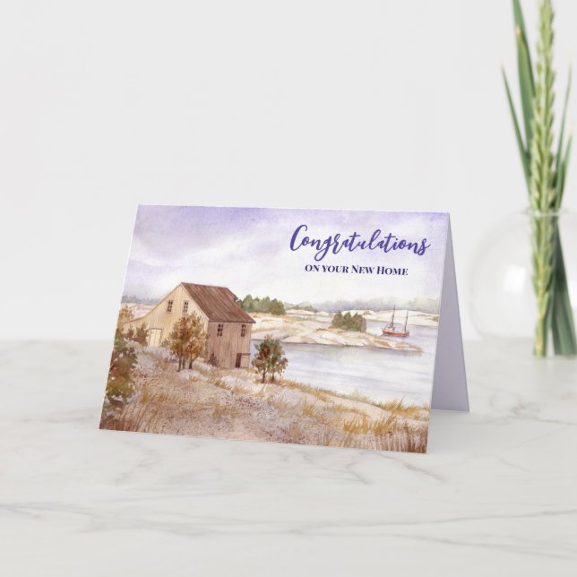 Congratulations on New Home Fisherman House Norway Card (Front)
