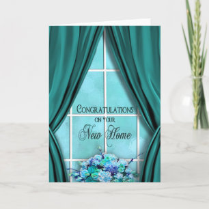 Congratulations on New Home - Window/Curtains Card