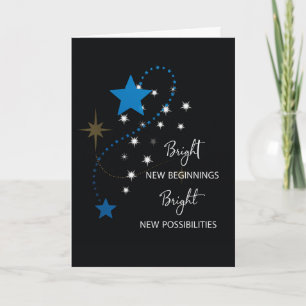 Congratulations on New Job Blue Star on Black Card