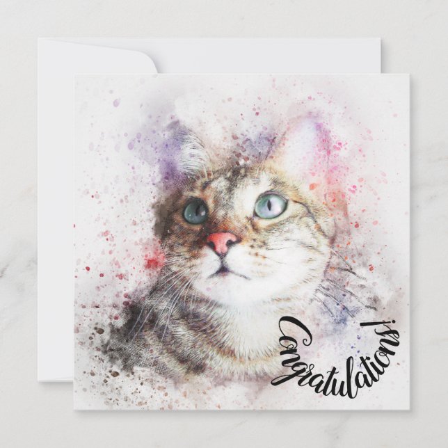 Congratulations on New Pet Cat Card (Front)