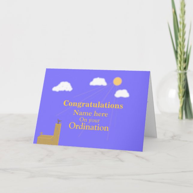 Congratulations on Ordination customize add name Card (Front)