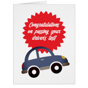 Congratulations on passing driver's test fun card