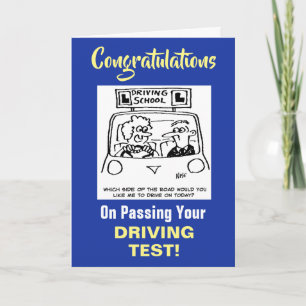 Congratulations on Passing Driving Test Card