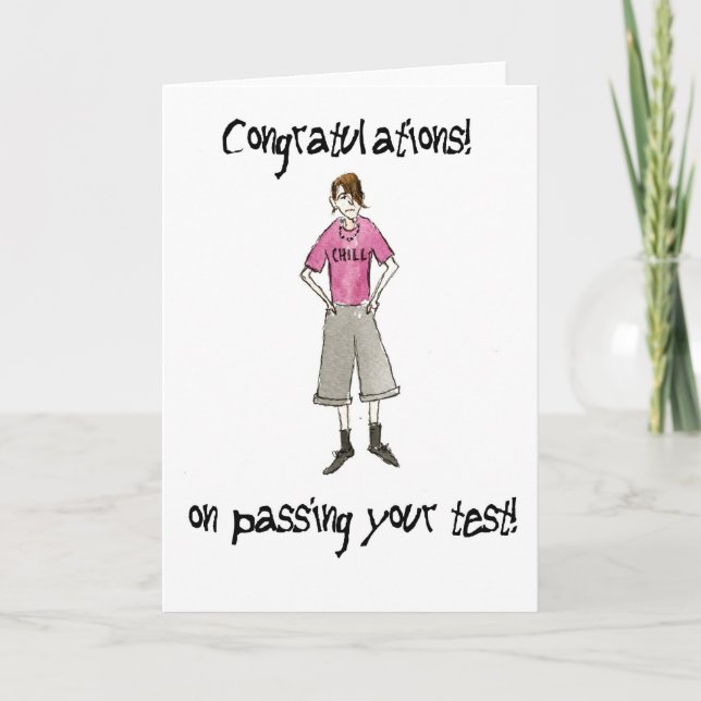 Congratulations on  Passing Test for a Boy Card (Front)