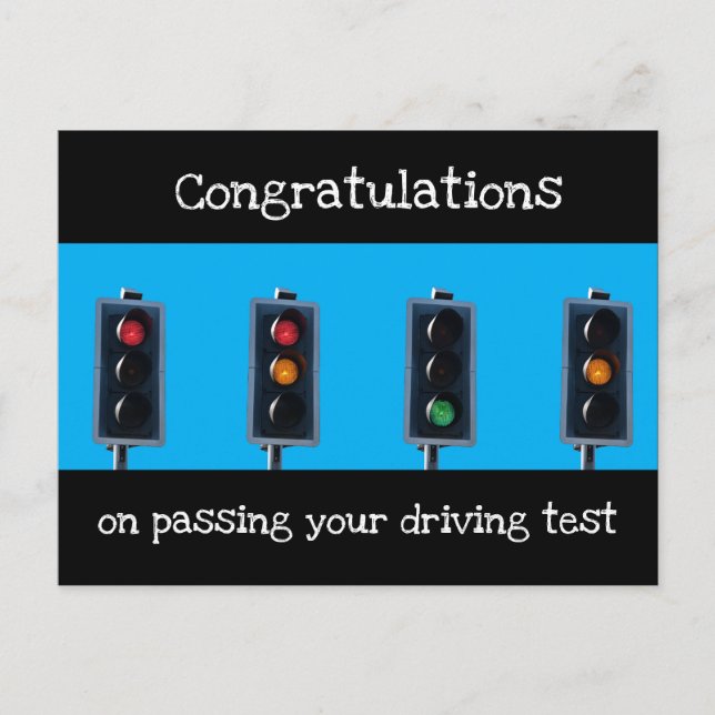 Congratulations on passing your test postcard (Front)