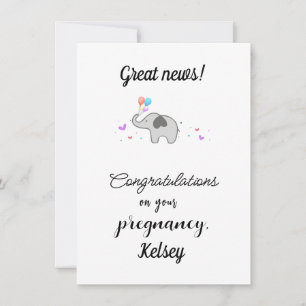 Congratulations On Pregnancy, Flat Holiday Card