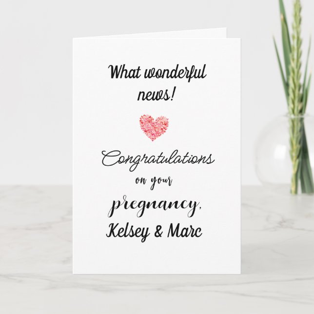 Congratulations On Pregnancy with Custom Message, Card (Front)