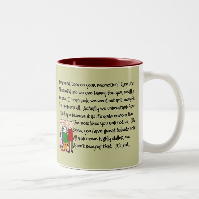Congratulations on Promotion Cards & Gifts Two-Tone Coffee Mug (Right)