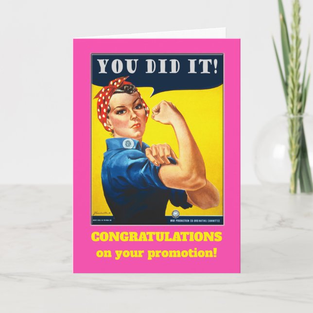 Congratulations on Promotion Rosie the Riveter  Card (Front)