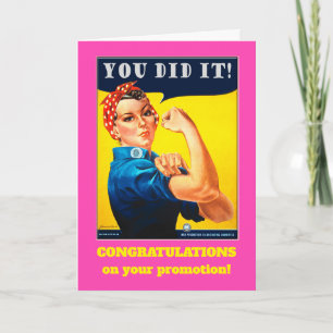 Congratulations on Promotion Rosie the Riveter Card
