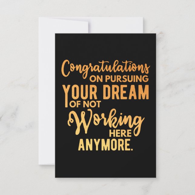 Congratulations on Pursuing Your Dream Card (Front)