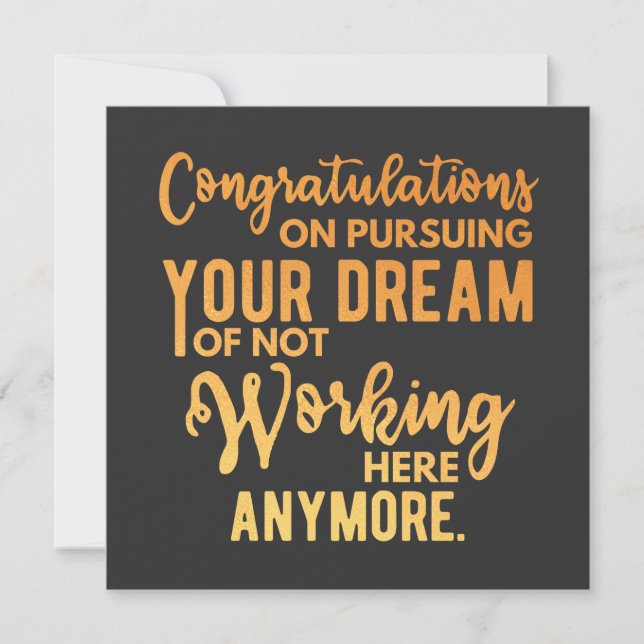Congratulations on Pursuing Your Dream Invitation (Front)