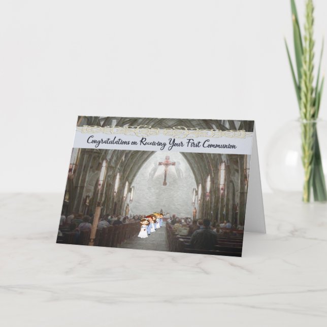 Congratulations on Receiving First Communion Card (Front)