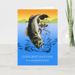 Congratulations on Retirement for Friend, Fishing Card