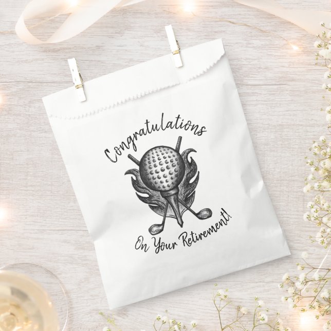 Congratulations on Retirement Golf Ball Tee Clubs Favour Bag (Clipped)