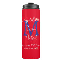 Congratulations on Retirement, Monogram, Name Red