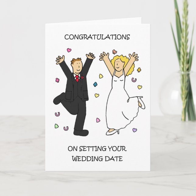 Congratulations on Setting Your Wedding Date Card (Front)