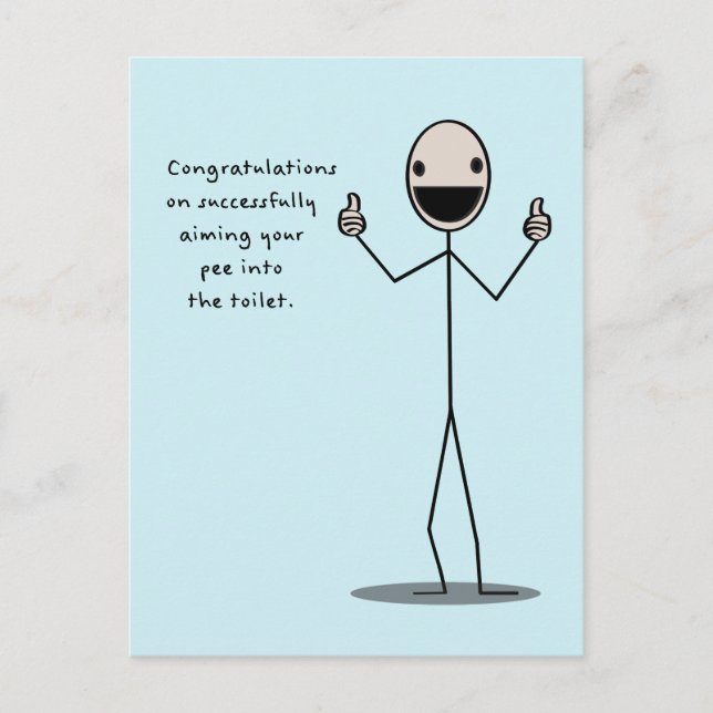 Congratulations On Successfully Aiming Your Pee Postcard (Front)