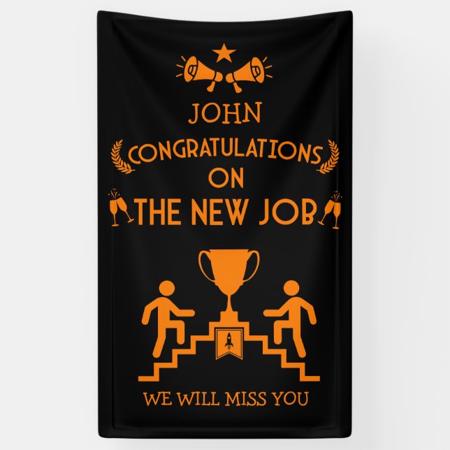 Congratulations On The New Job Banner (Vertical)