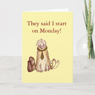 Congratulations on the New Job card, cute dog  Card