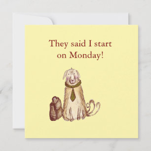 Congratulations on the New Job card, cute dog  Card