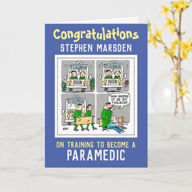 Congratulations on Training to be a Paramedic Card (Yellow Flower)