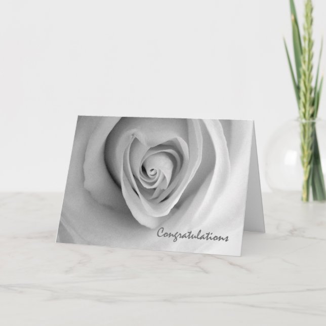 Congratulations on Wedding Heart Shaped Rose Card (Front)