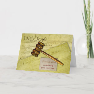 Congratulations on Winning Court Case Gavel Card